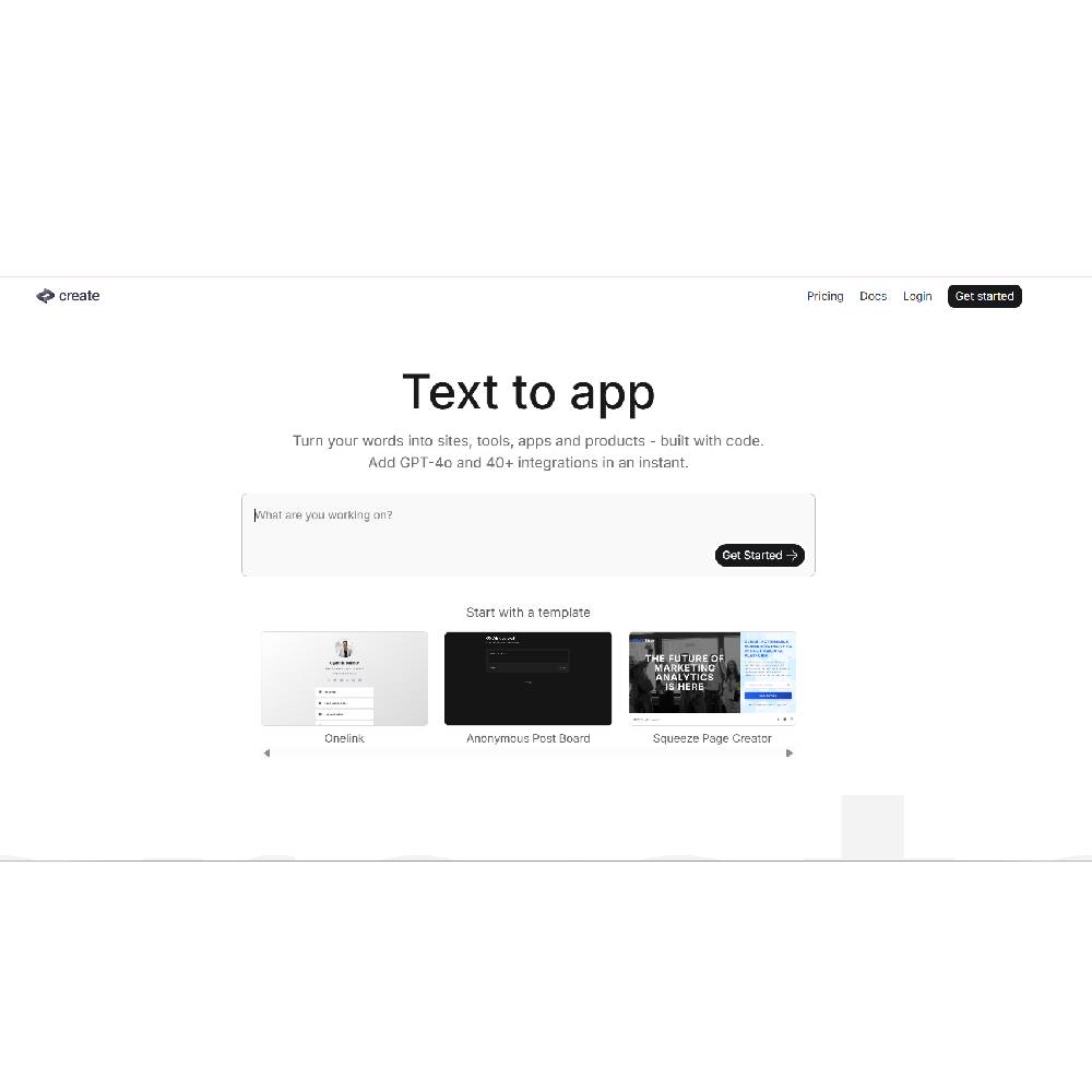 Create – No-Code AI App Builder
