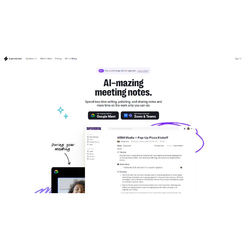 Supernormal – AI Meeting Notes & Action Items Assistant