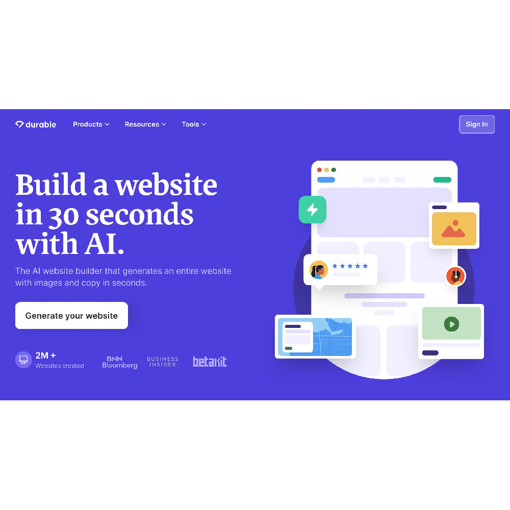 Durable – AI-Powered Website Builder for Entrepreneurs & SMBs