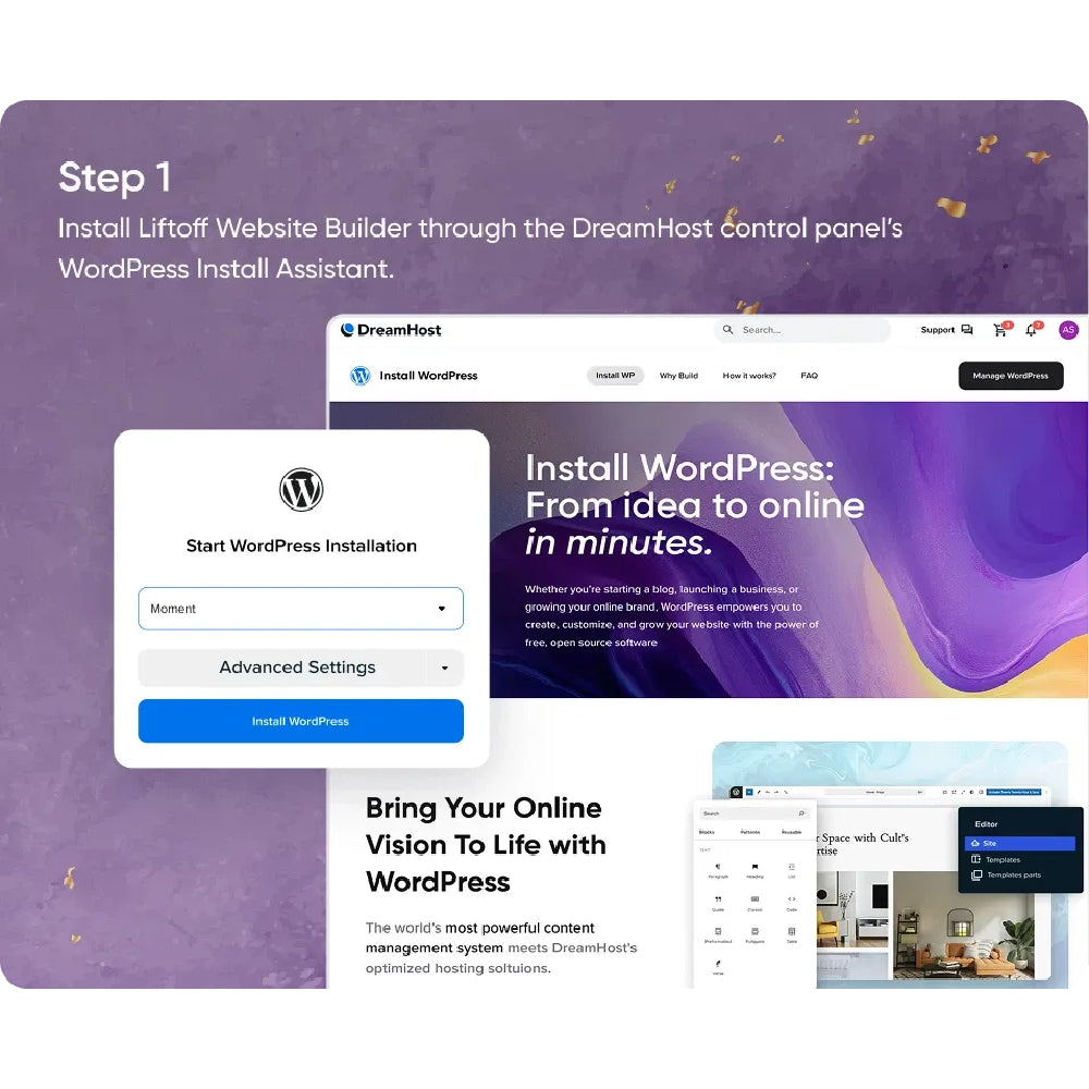 DreamHost Liftoff – AI-Powered WordPress Website Builder
