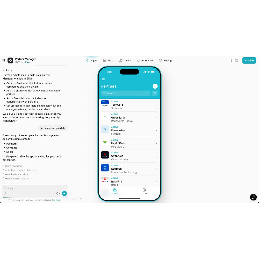 Glide – No-Code AI App Builder for Business & Internal Tools