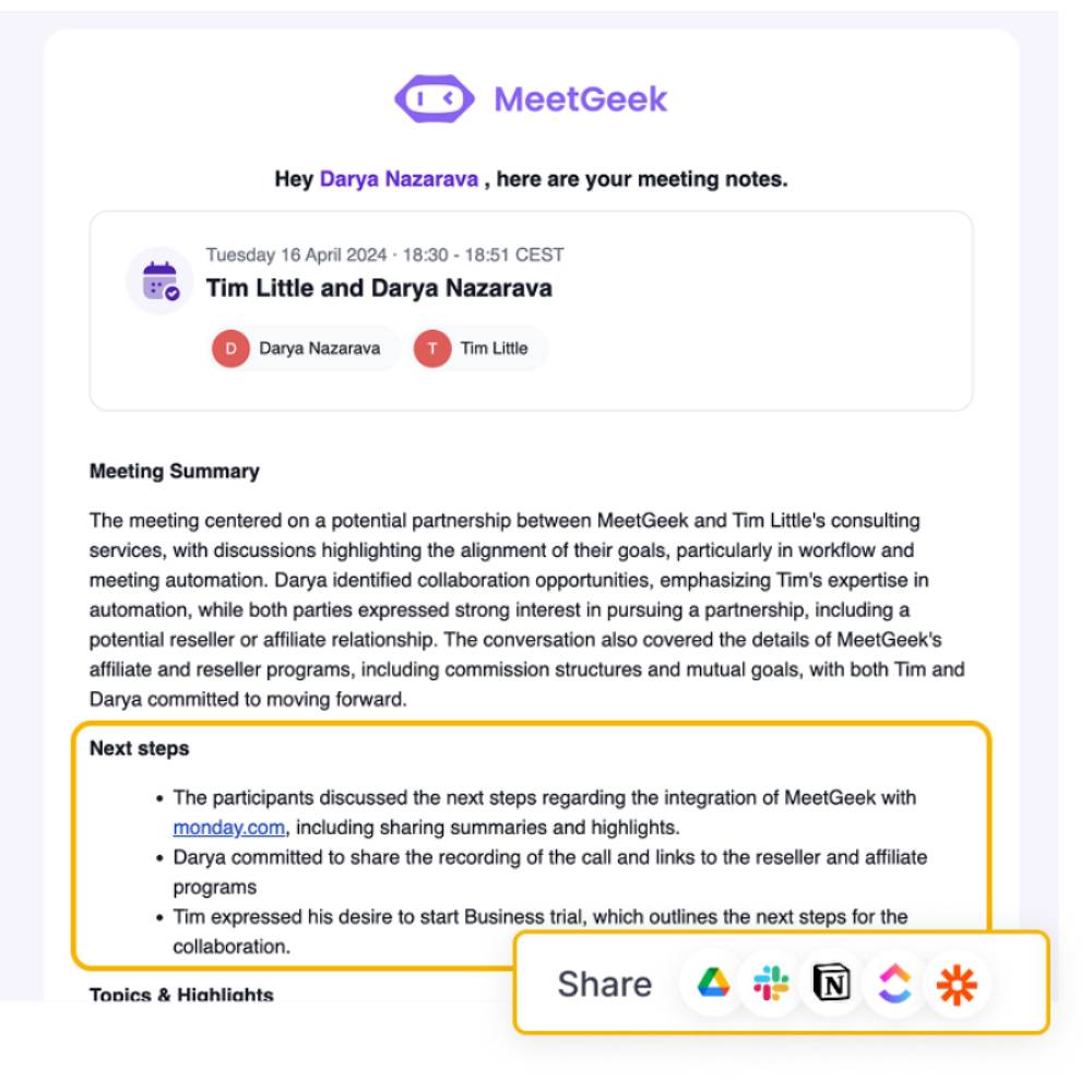 MeetGeek – AI-Powered Sales Call Analytics & Meeting Insights