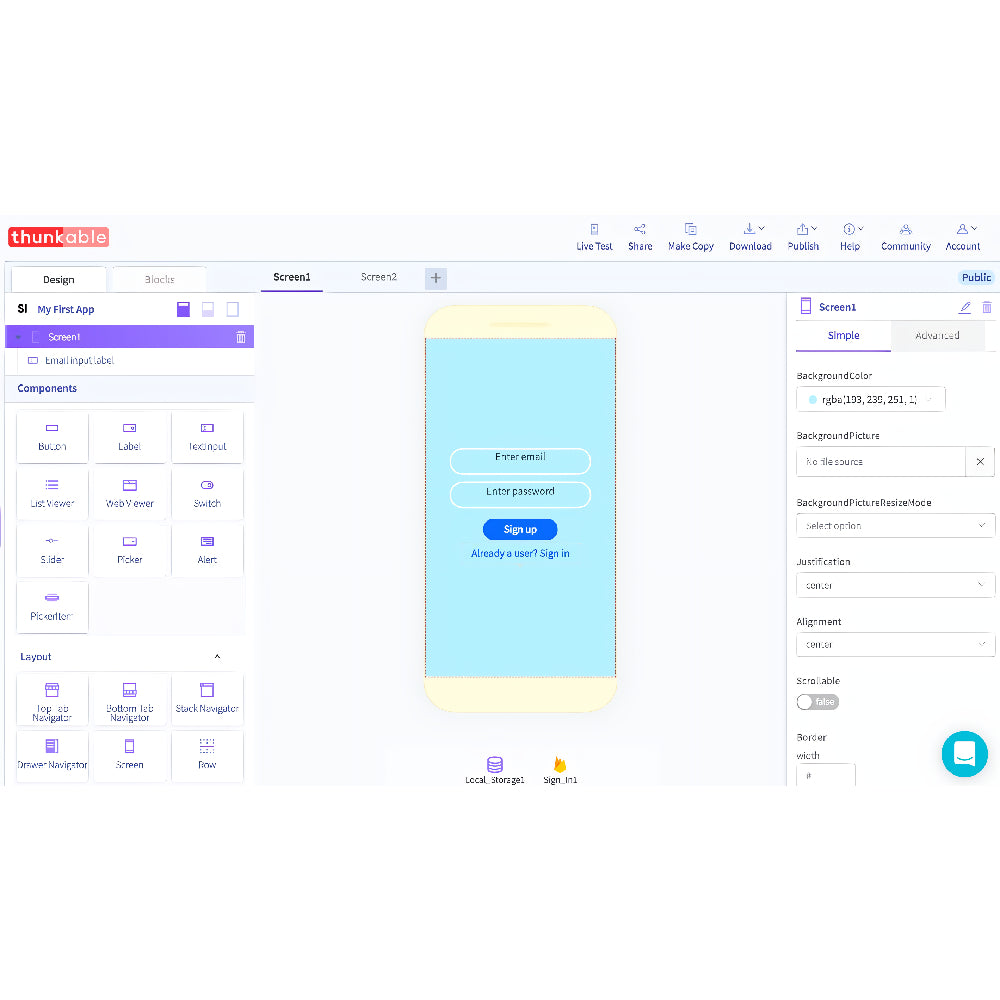 Thunkable – No-Code AI Mobile App Builder