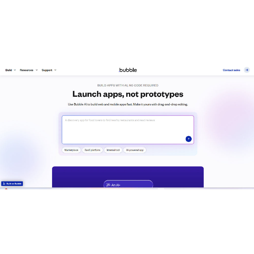 Bubble – Full-Stack No-Code AI App Builder for Web & Mobile Apps