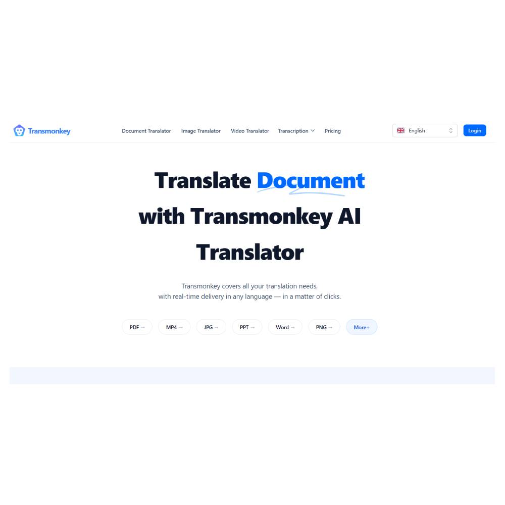 Transmonkey – AI Translator for Documents, Images & Video