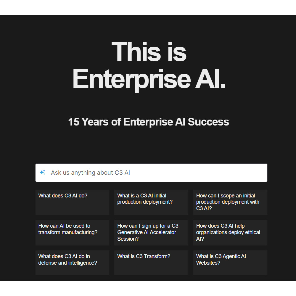 C3 AI – AI-Powered Supply Chain Resilience Platform