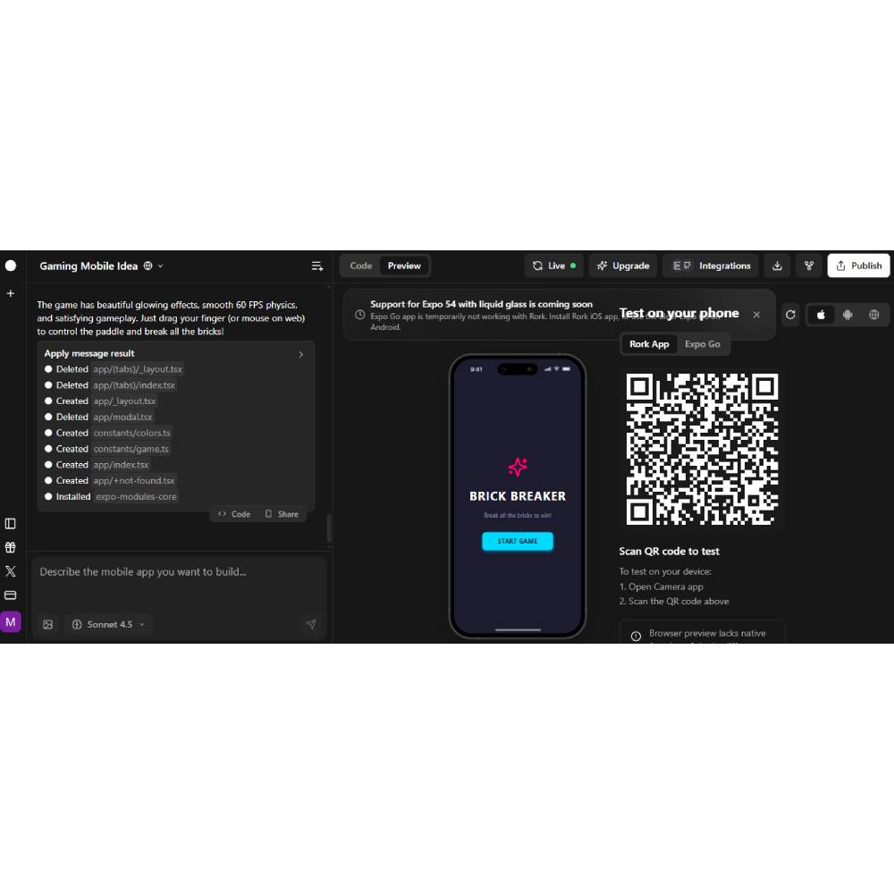 Rork – Build Custom AI Apps Visually in Minutes