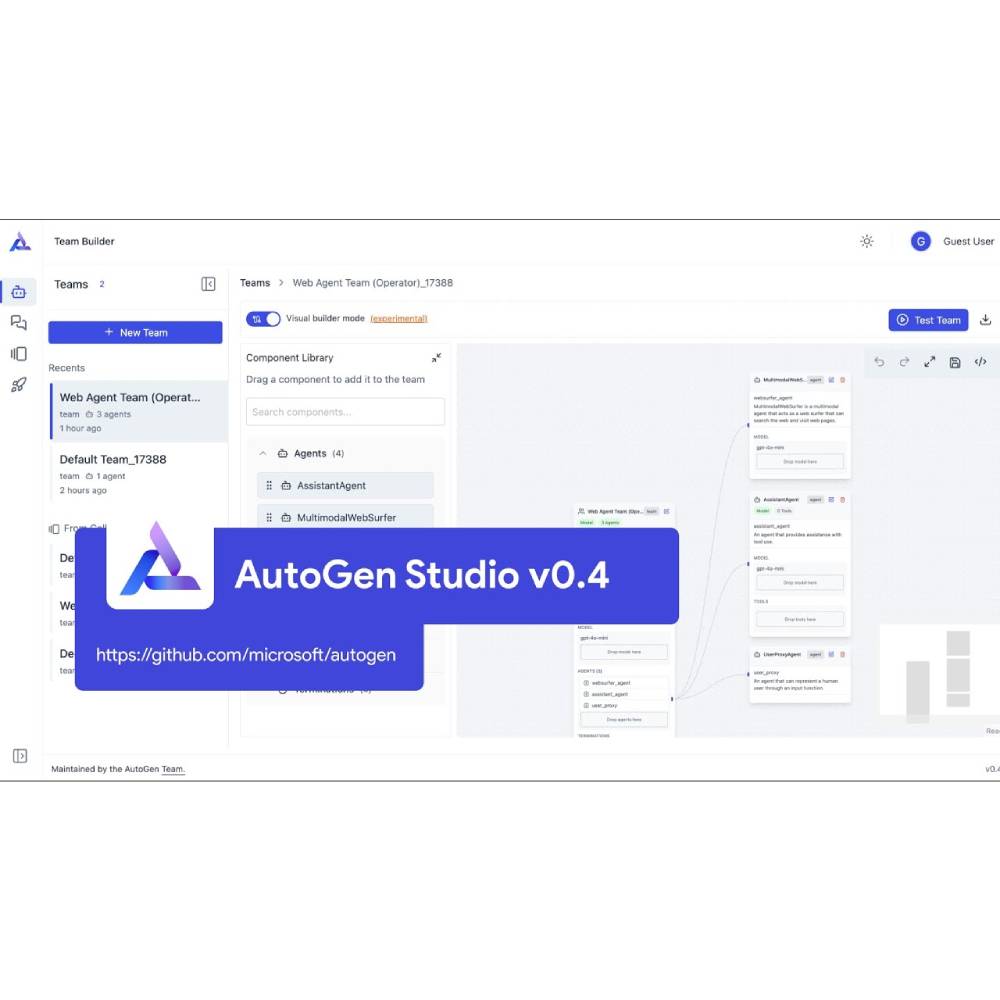 AutoGen Studio (Microsoft) – Multi-Agent AI Orchestration Platform