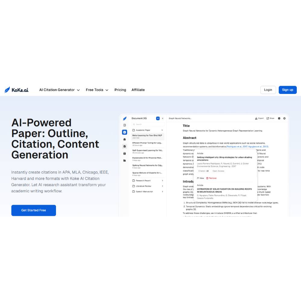 Koke AI – Academic Writing & Citation Assistant