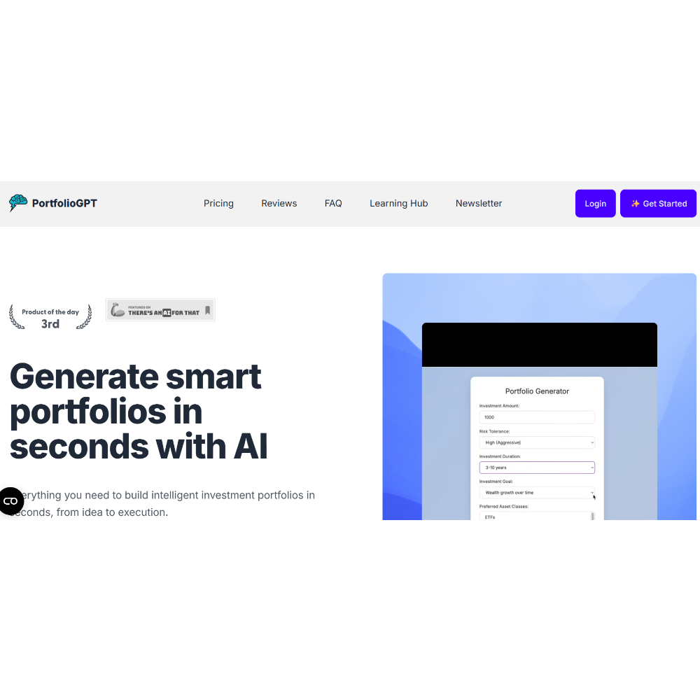 PortfolioGPT - AI Portfolio Generator
