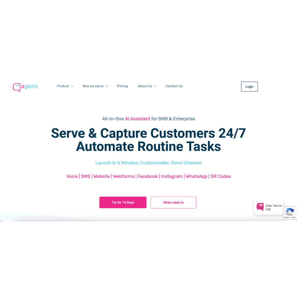 Agentz – AI Digital Receptionist for 24/7 Customer Engagement