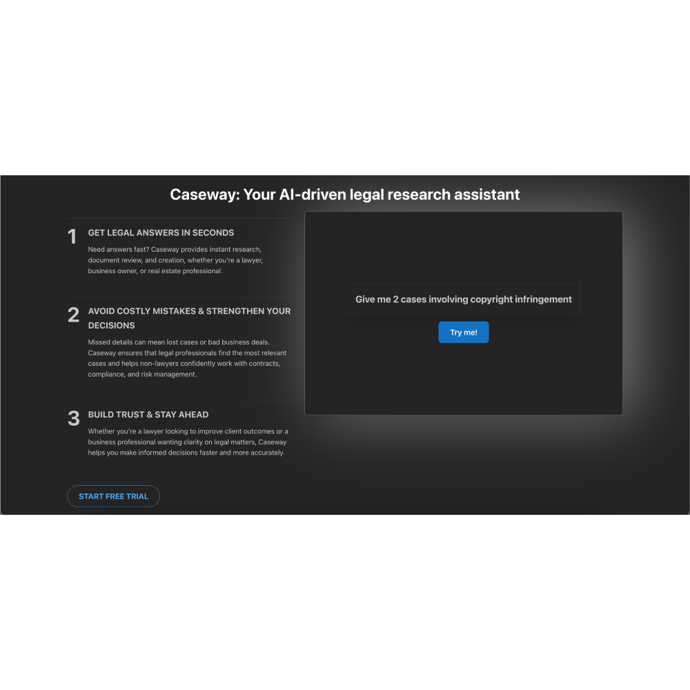 Caseway AI – AI Legal Research Tool for Fast and Accurate Legal Insights
