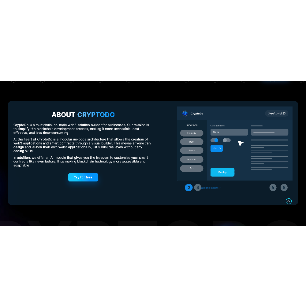 CryptoDo – AI-Powered No-Code Web3 & Smart Contract Builder