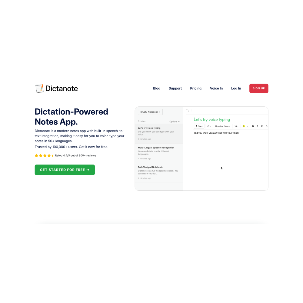 Dictanote – AI Note-Taking & Real-Time Voice Dictation Tool
