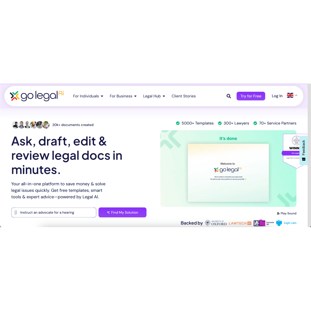 Go Legal AI – Smart AI Legal Document & Contract Platform