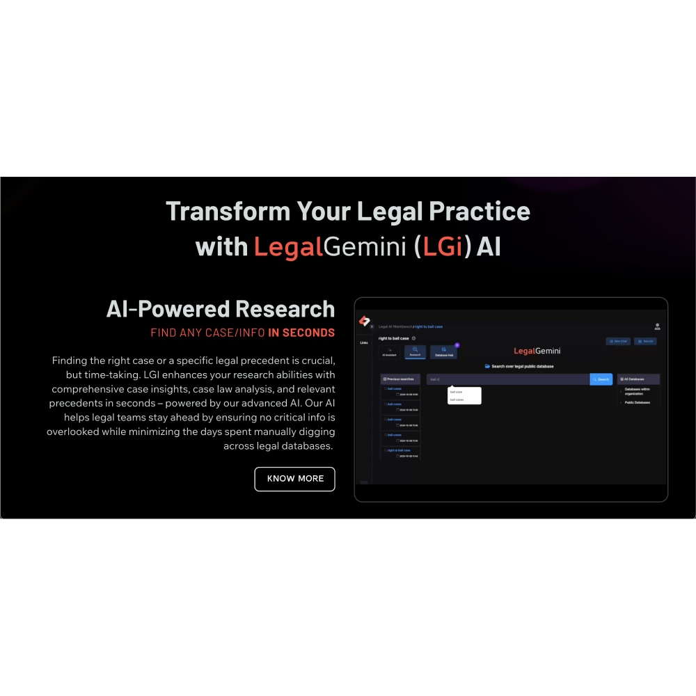 LegalGemini – AI Legal Assistant for Smarter Law Practice