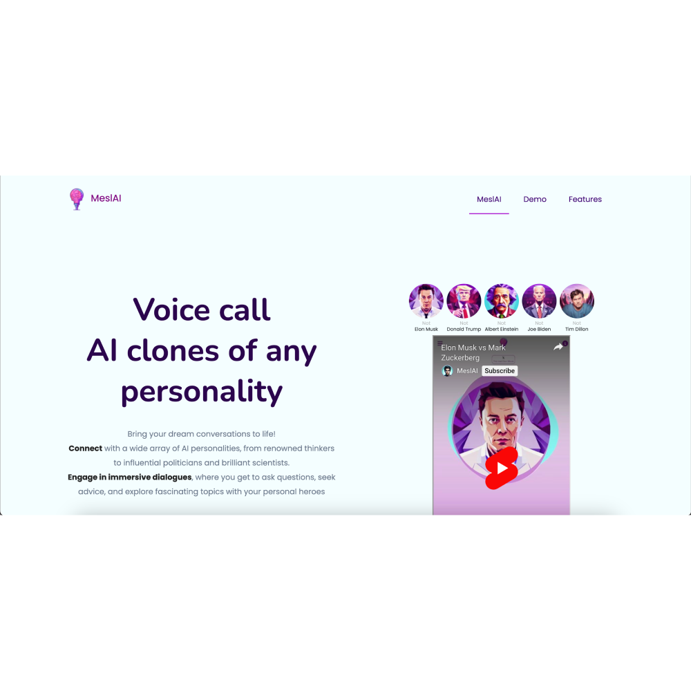MeslAI – AI Conversational Platform with Celebrity & Expert Interactions