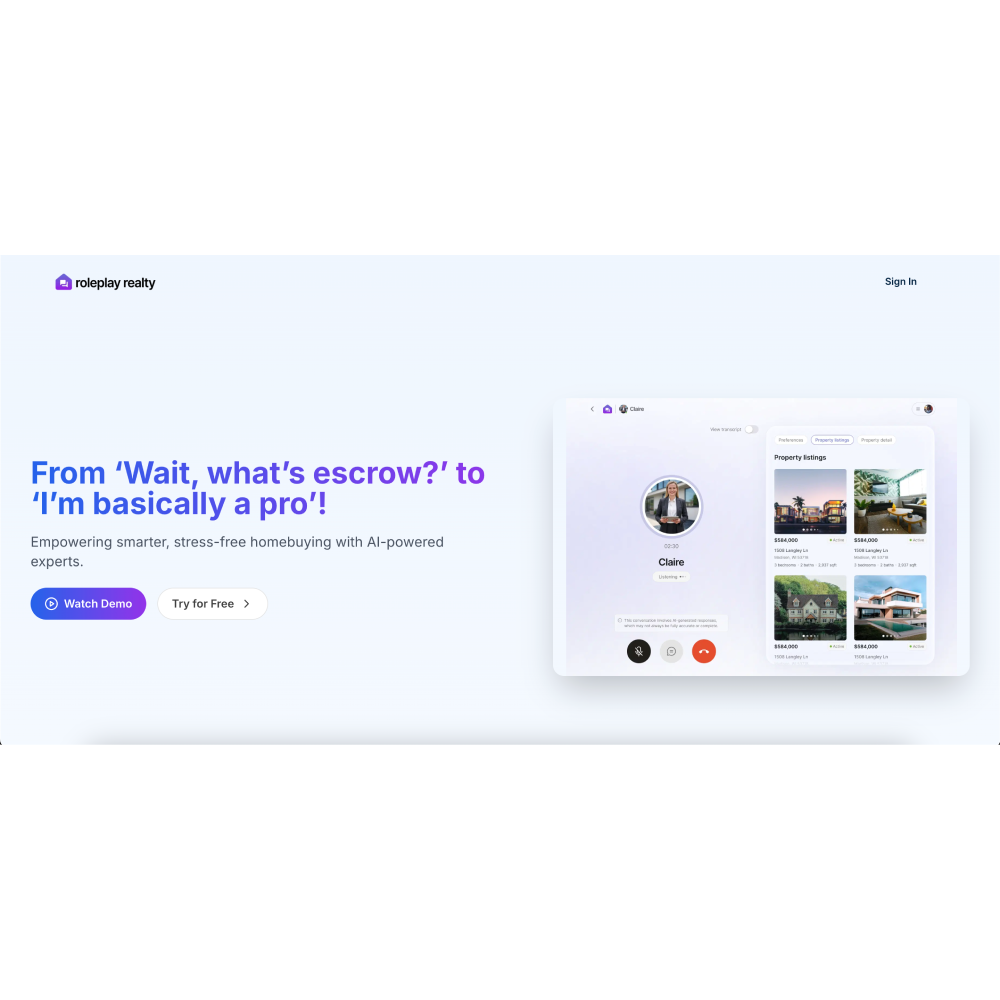 Roleplay Realty – AI-Powered Real Estate Education & Simulation Tool