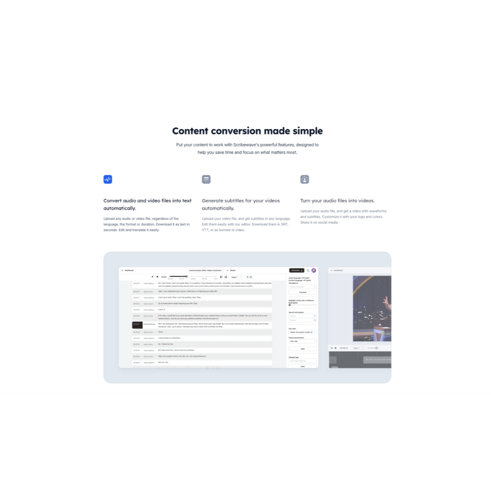 Scribewave – AI Speech-to-Text & Transcription Tool