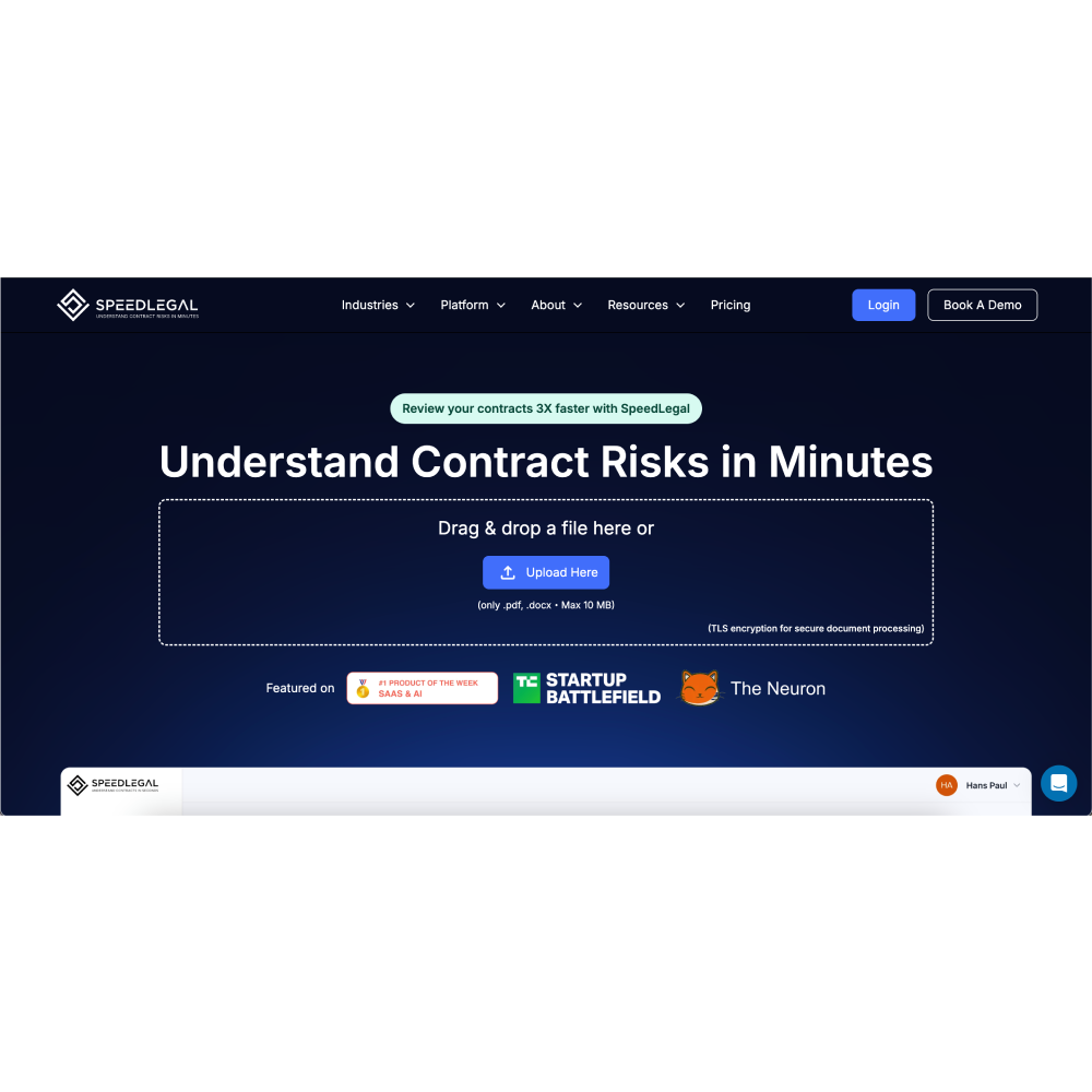 SpeedLegal – AI Contract Review & Legal Automation Tool