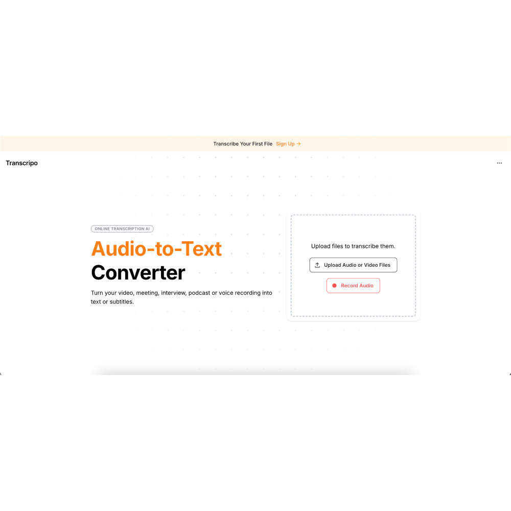 Transcripo – AI-Powered Transcription & Subtitle Tool