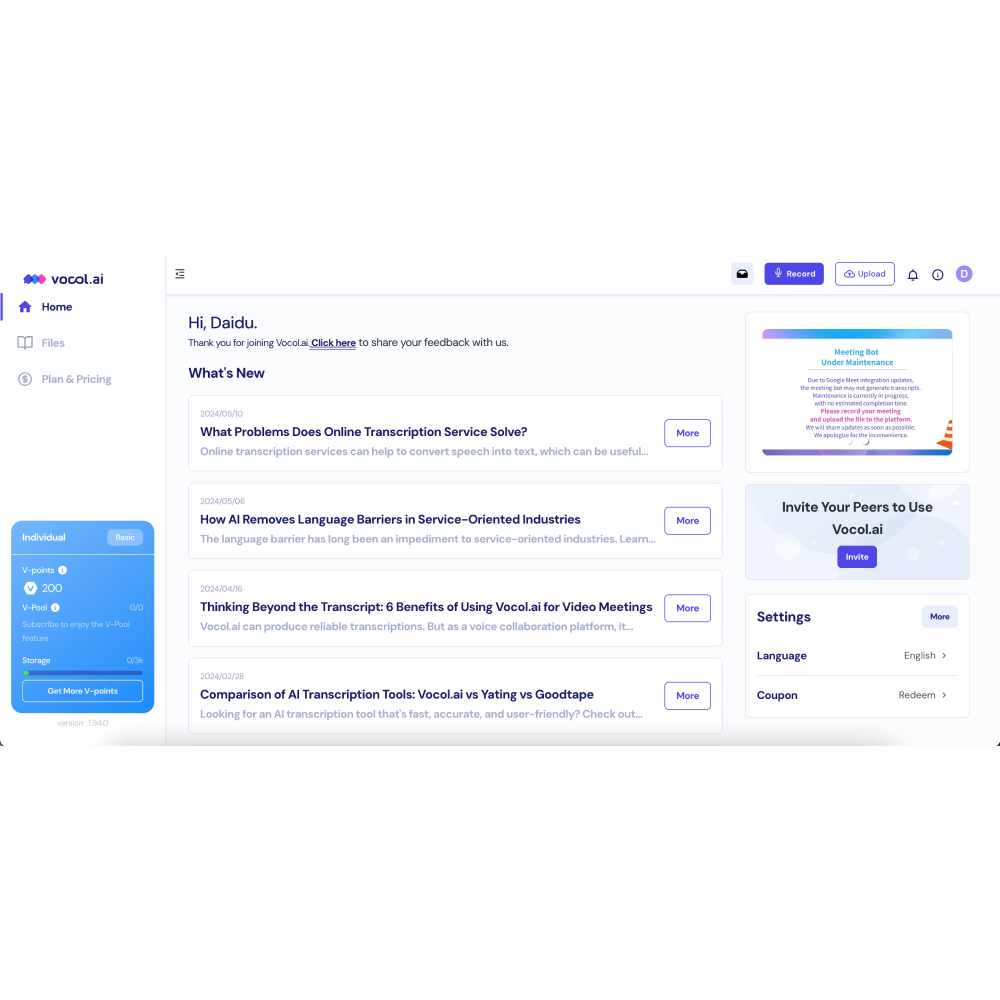 Vocol AI – AI Voice Collaboration & Transcription Platform