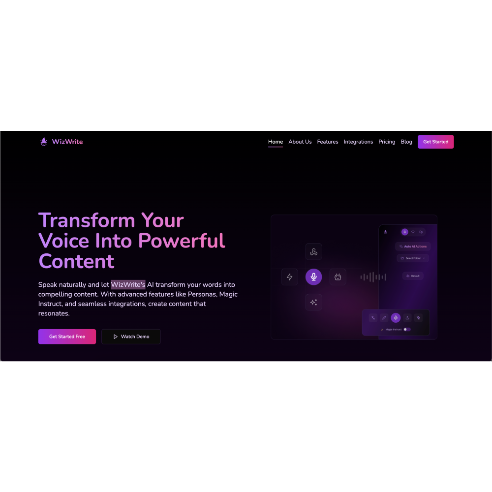 WizWrite – AI Transcription & Content Creation Assist