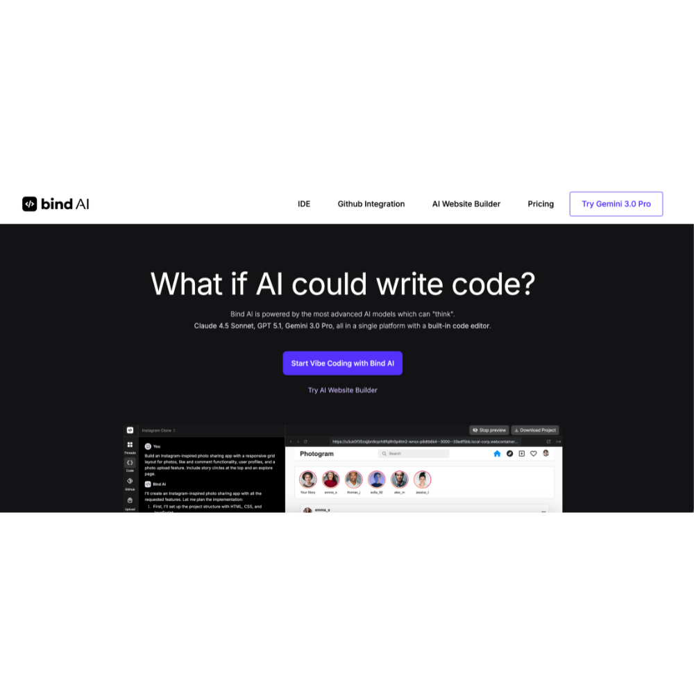 Bind AI – All-in-One AI Coding & Development Platform