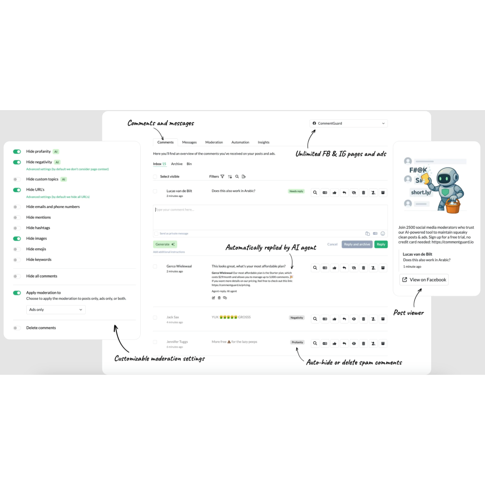 CommentGuard – AI-Powered Social Media Comment Moderation & Automation