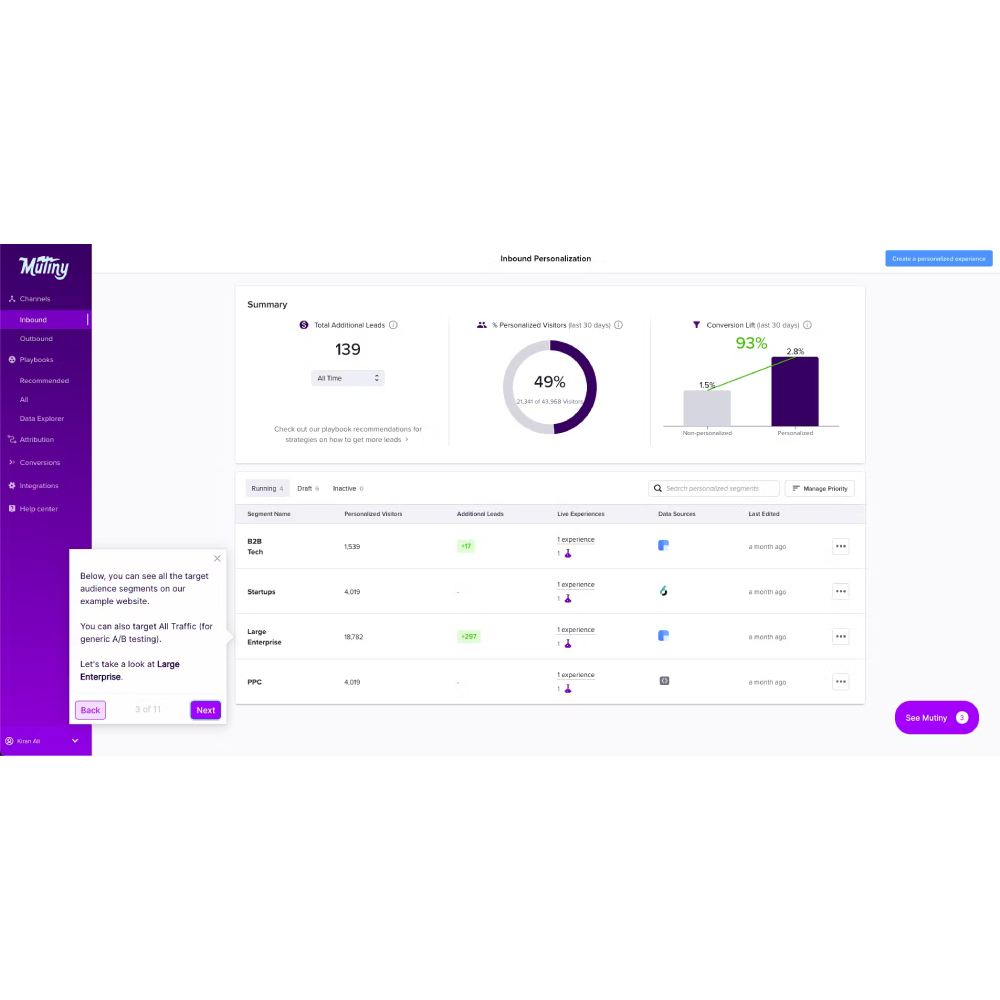 Mutiny – AI-Powered Website Personalization & ABM Platform