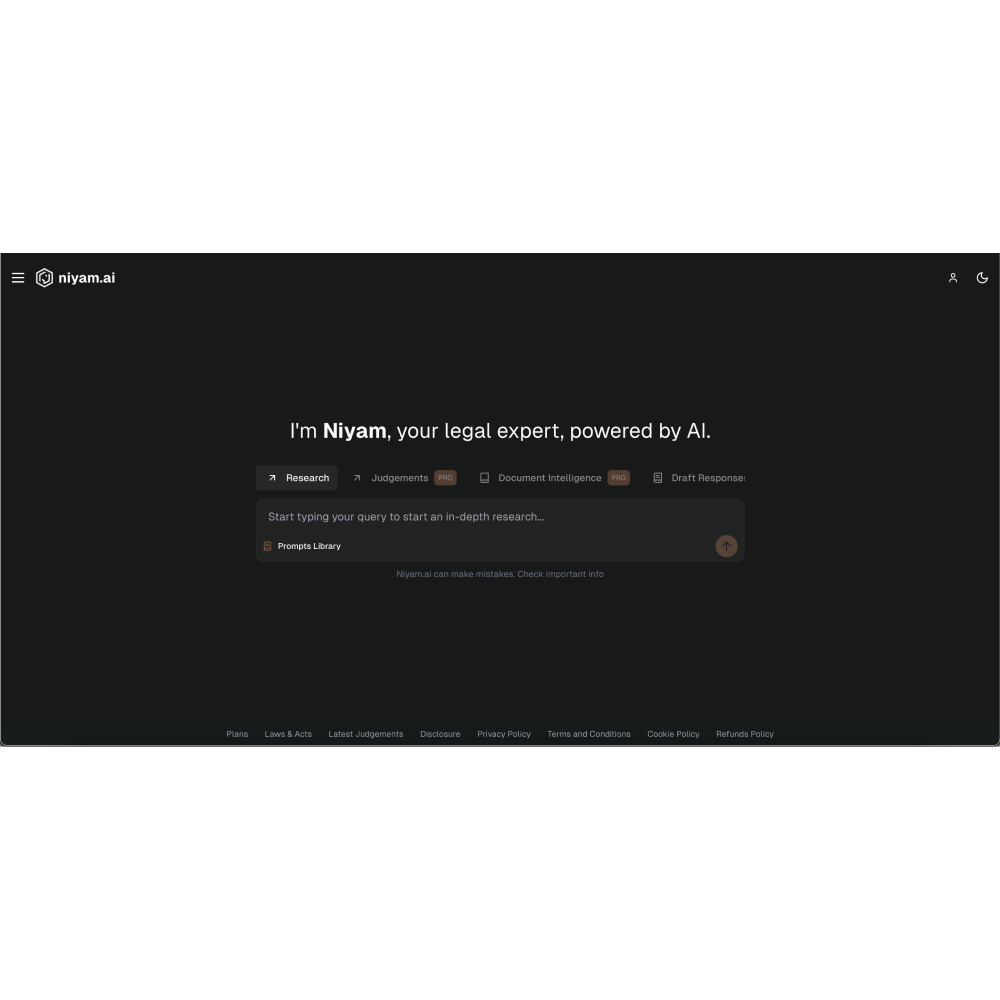 Niyam AI – Smart AI Legal Assistant for Efficient Legal Workflows