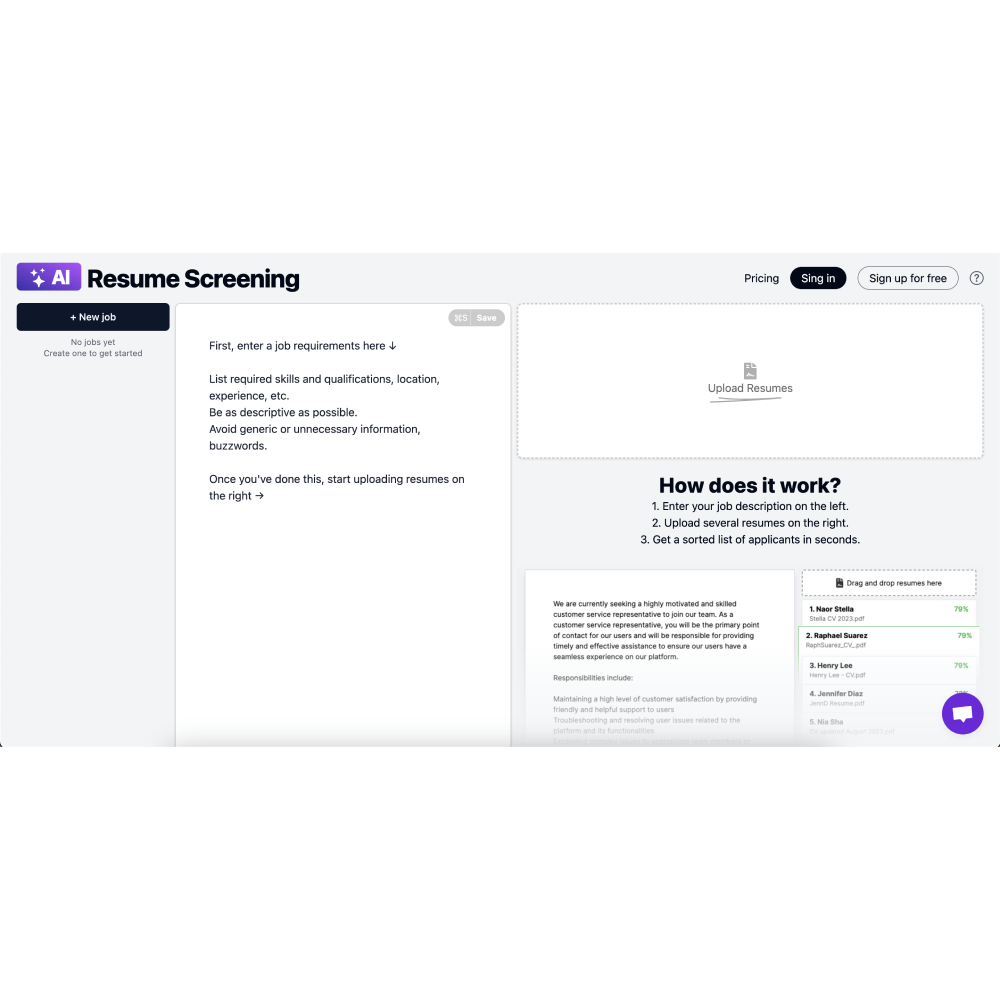 ResumeScreening.ai – AI-Powered Resume Screening & Candidate Ranking
