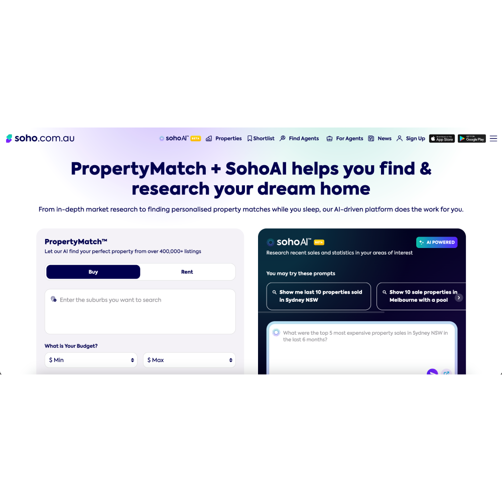Soho – AI-Powered Real Estate Marketplace for Smarter Property Matching