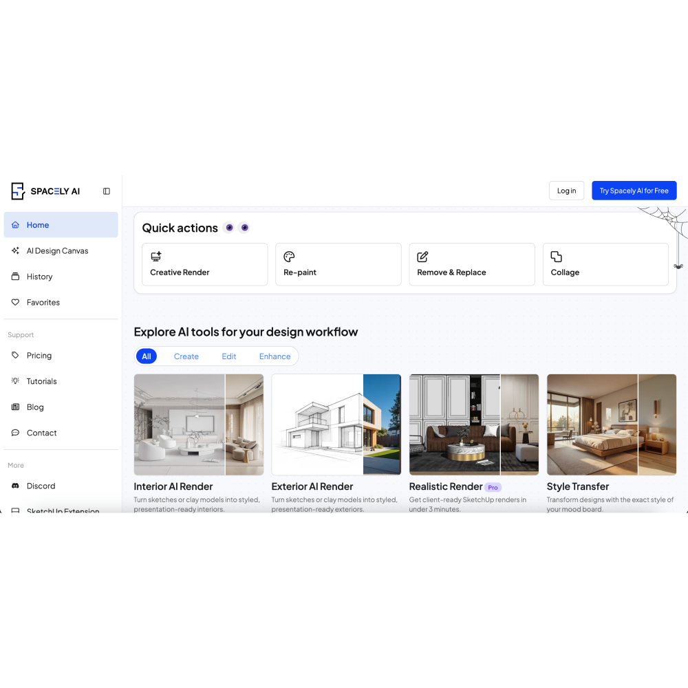 Spacely AI – AI-Powered Interior Design & Architectural Rendering Tool