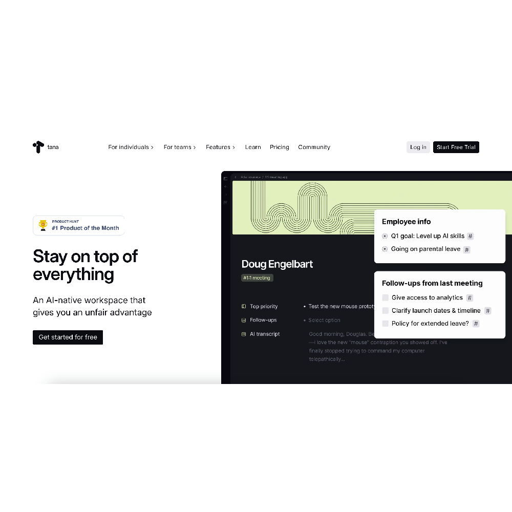 Tana AI – AI-Integrated Knowledge Management Platform