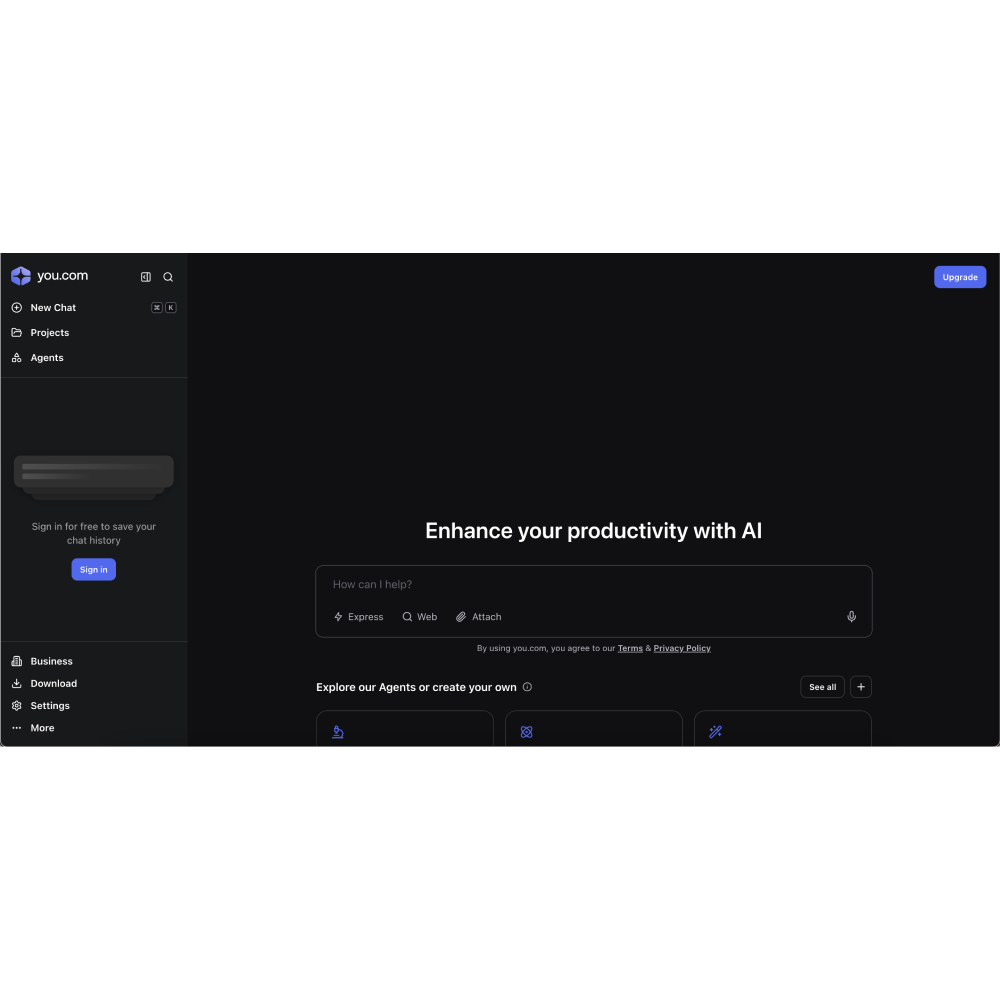 You – AI-Powered Search Engine & Productivity Platform